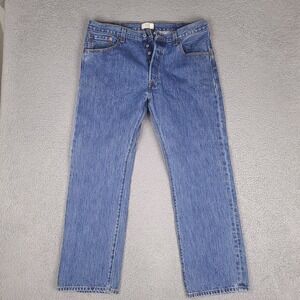 Vintage Levi's 501 Jeans‎ Mens 37x30.5 Blue Button Fly Red Tab Denim Medium Wash